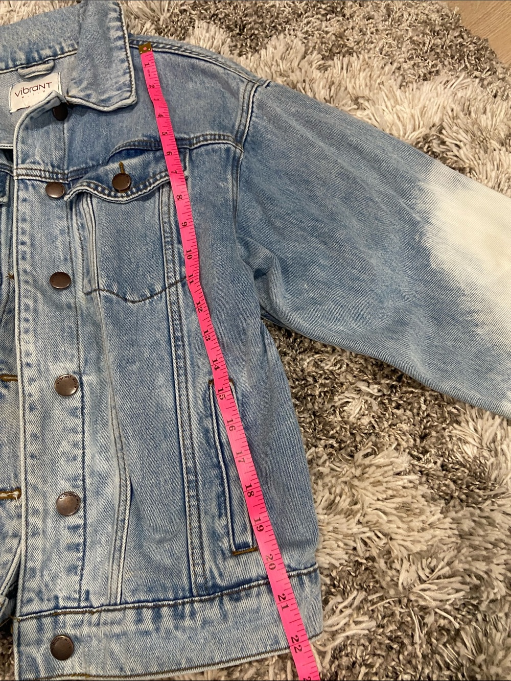 Vibrant Two-Tone Light Blue Denim Jacket size S - Picture 7 of 10